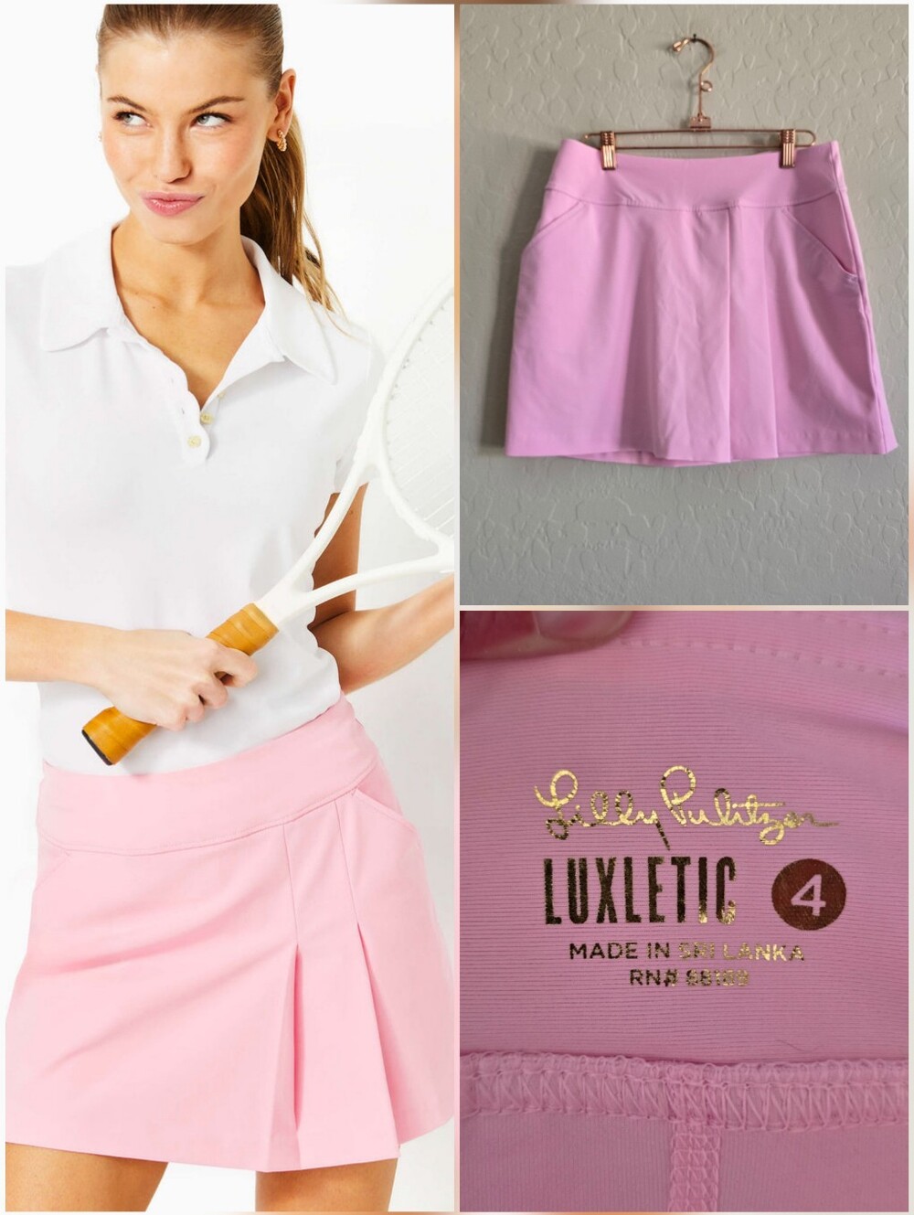Lilly Pulitzer Luxletic Antibes Pink Golf‎ Skort Size 4